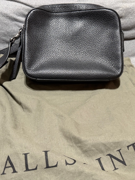 All Saints Handbags - All Saints Black Pebbled Leather Crossbody Bag-Pre-Loved